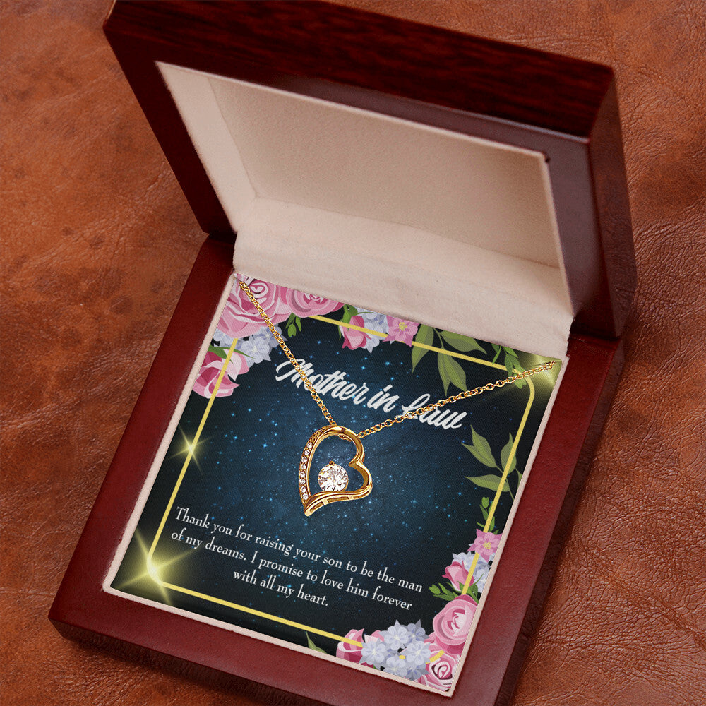 To Mother-in-Law Mother in Love Forever Necklace w Message Card-Express Your Love Gifts