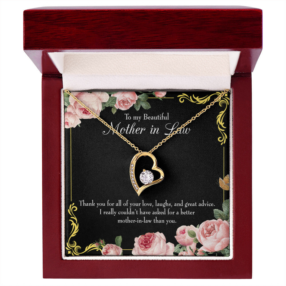 To Mother-in-Law No Other Better Mother-in-Law Forever Necklace w Message Card-Express Your Love Gifts