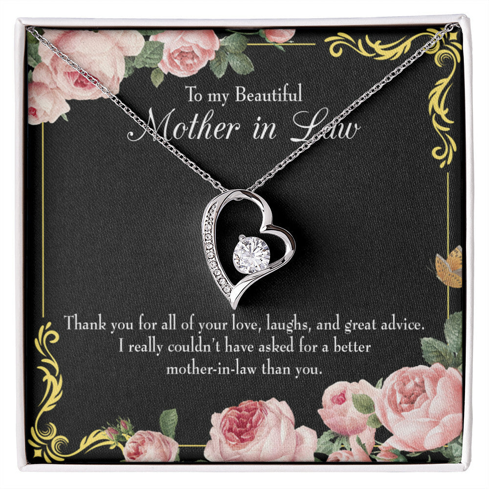 To Mother-in-Law No Other Better Mother-in-Law Forever Necklace w Message Card-Express Your Love Gifts