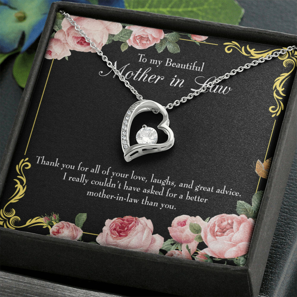 To Mother-in-Law No Other Better Mother-in-Law Forever Necklace w Message Card-Express Your Love Gifts