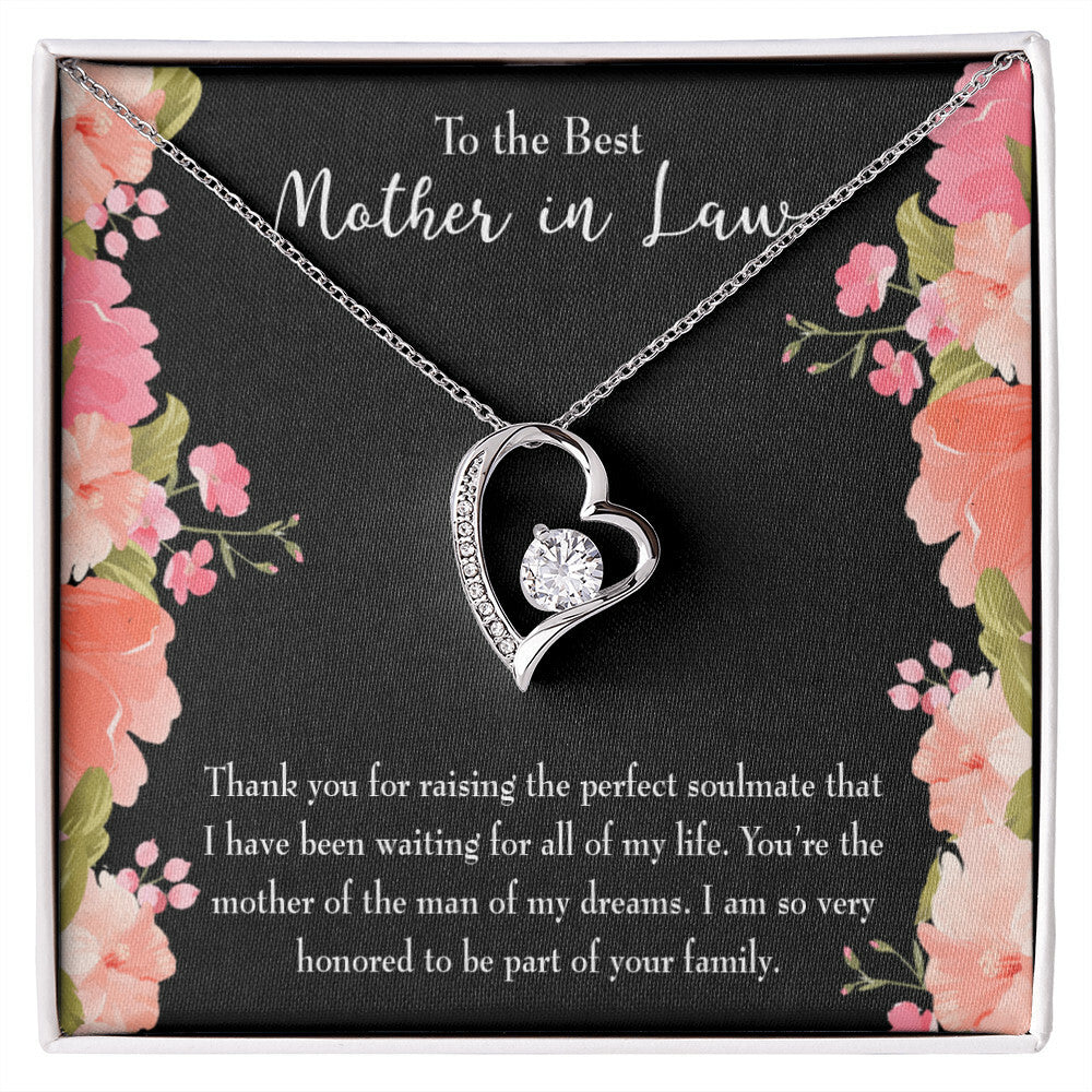 To Mother-in-Law Perfect Soulmate Forever Necklace w Message Card-Express Your Love Gifts