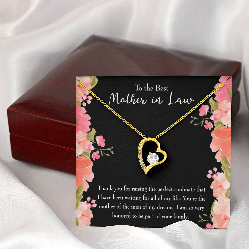 To Mother-in-Law Perfect Soulmate Forever Necklace w Message Card-Express Your Love Gifts