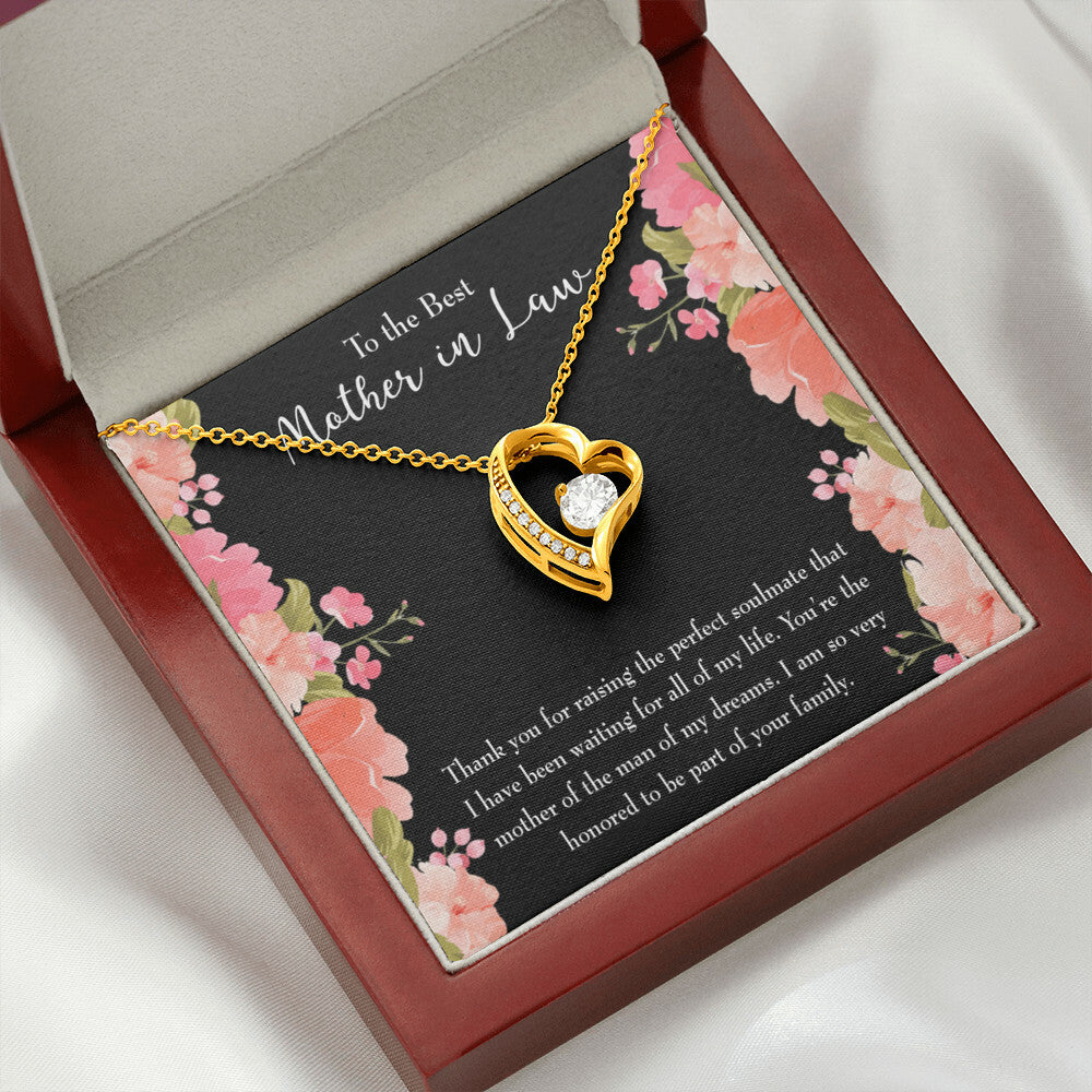 To Mother-in-Law Perfect Soulmate Forever Necklace w Message Card-Express Your Love Gifts