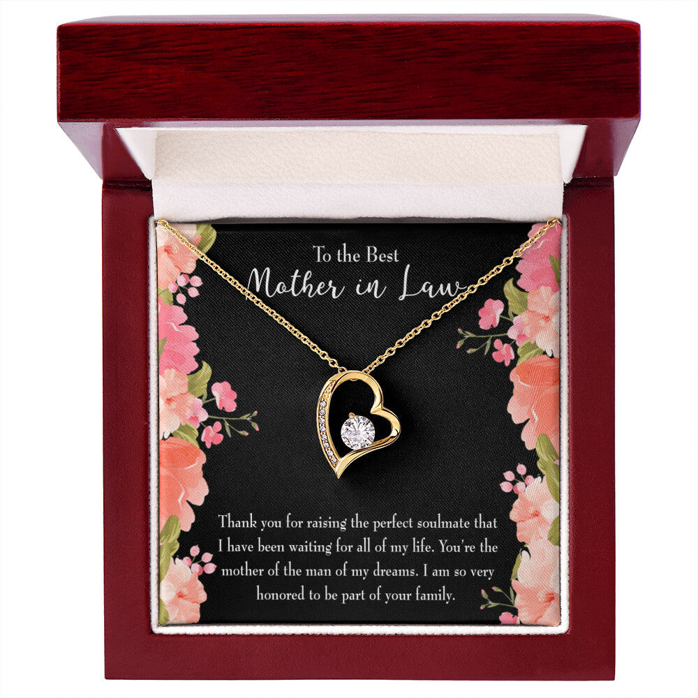 To Mother-in-Law Perfect Soulmate Forever Necklace w Message Card-Express Your Love Gifts