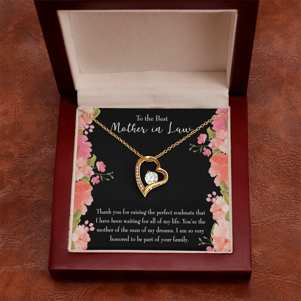 To Mother-in-Law Perfect Soulmate Forever Necklace w Message Card-Express Your Love Gifts