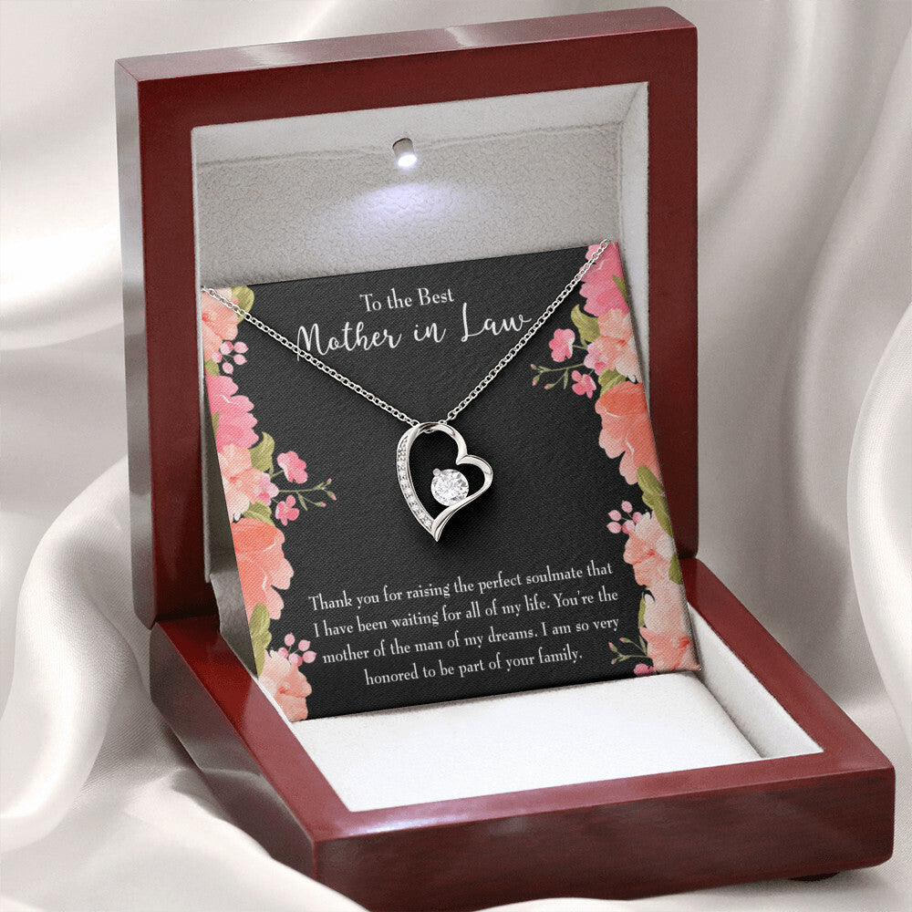 To Mother-in-Law Perfect Soulmate Forever Necklace w Message Card-Express Your Love Gifts