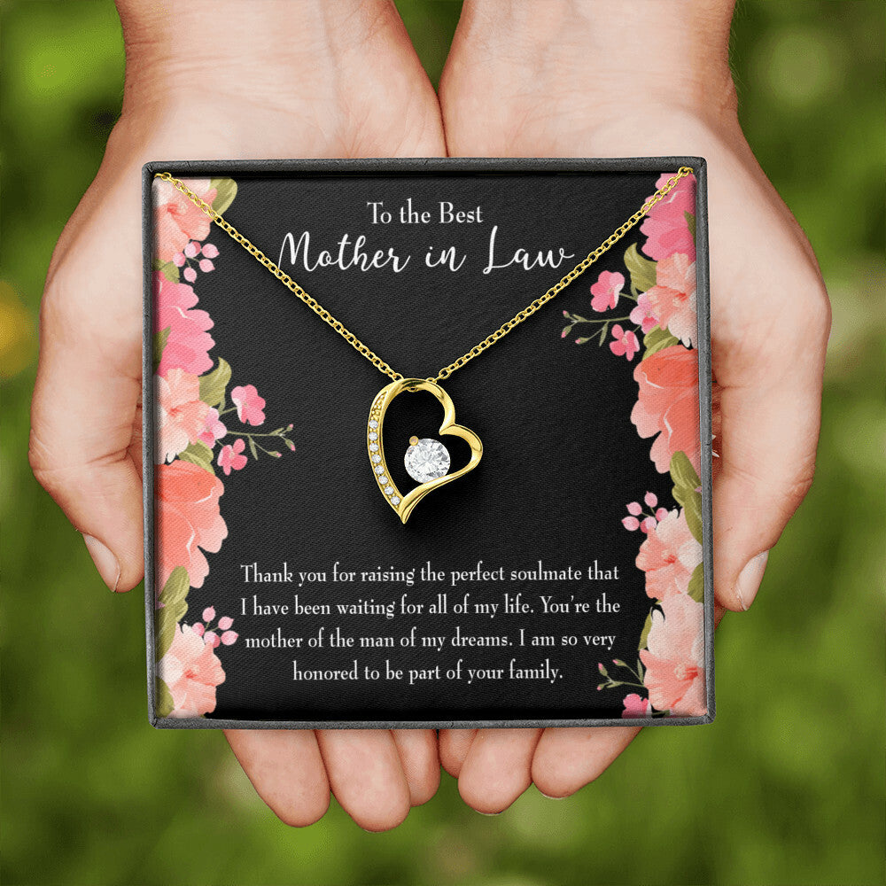 To Mother-in-Law Perfect Soulmate Forever Necklace w Message Card-Express Your Love Gifts