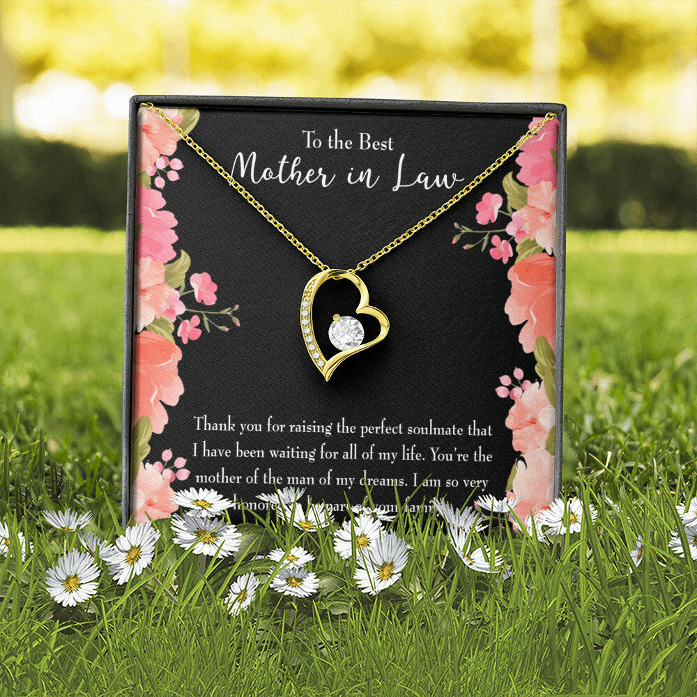 To Mother-in-Law Perfect Soulmate Forever Necklace w Message Card-Express Your Love Gifts