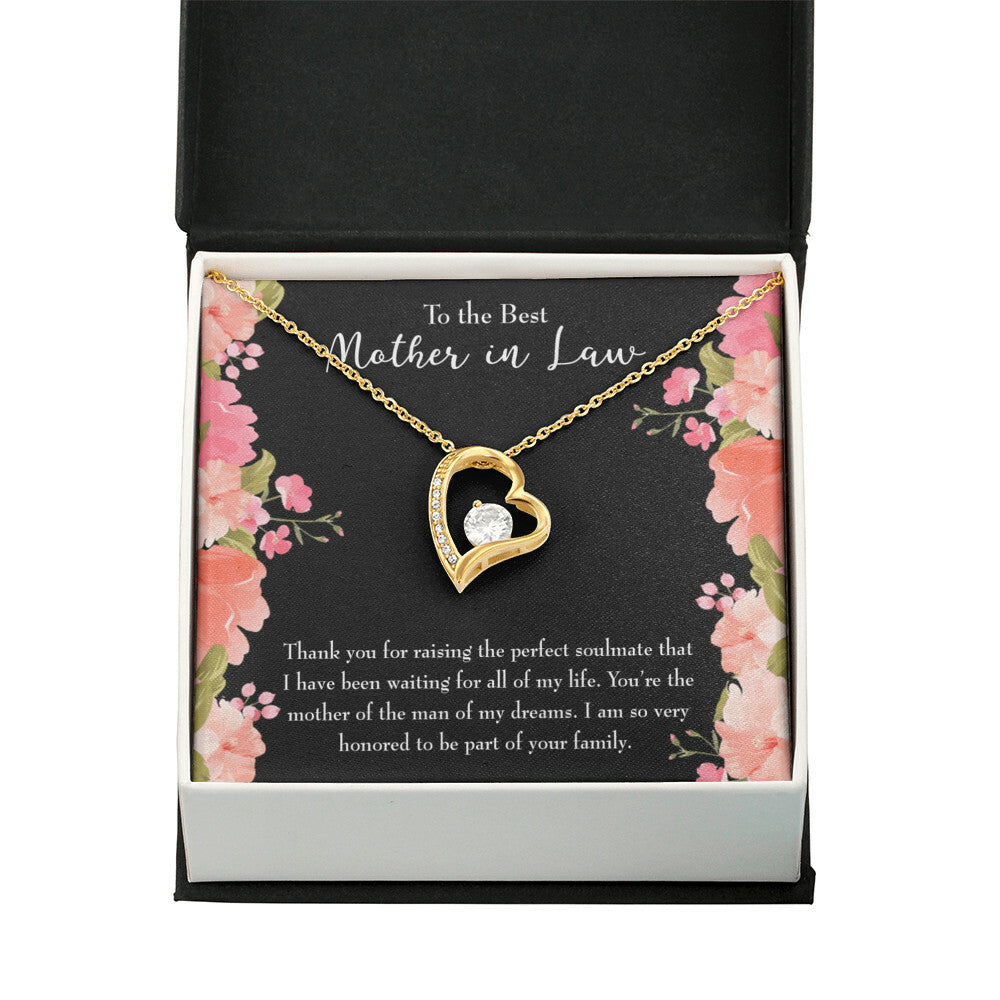 To Mother-in-Law Perfect Soulmate Forever Necklace w Message Card-Express Your Love Gifts