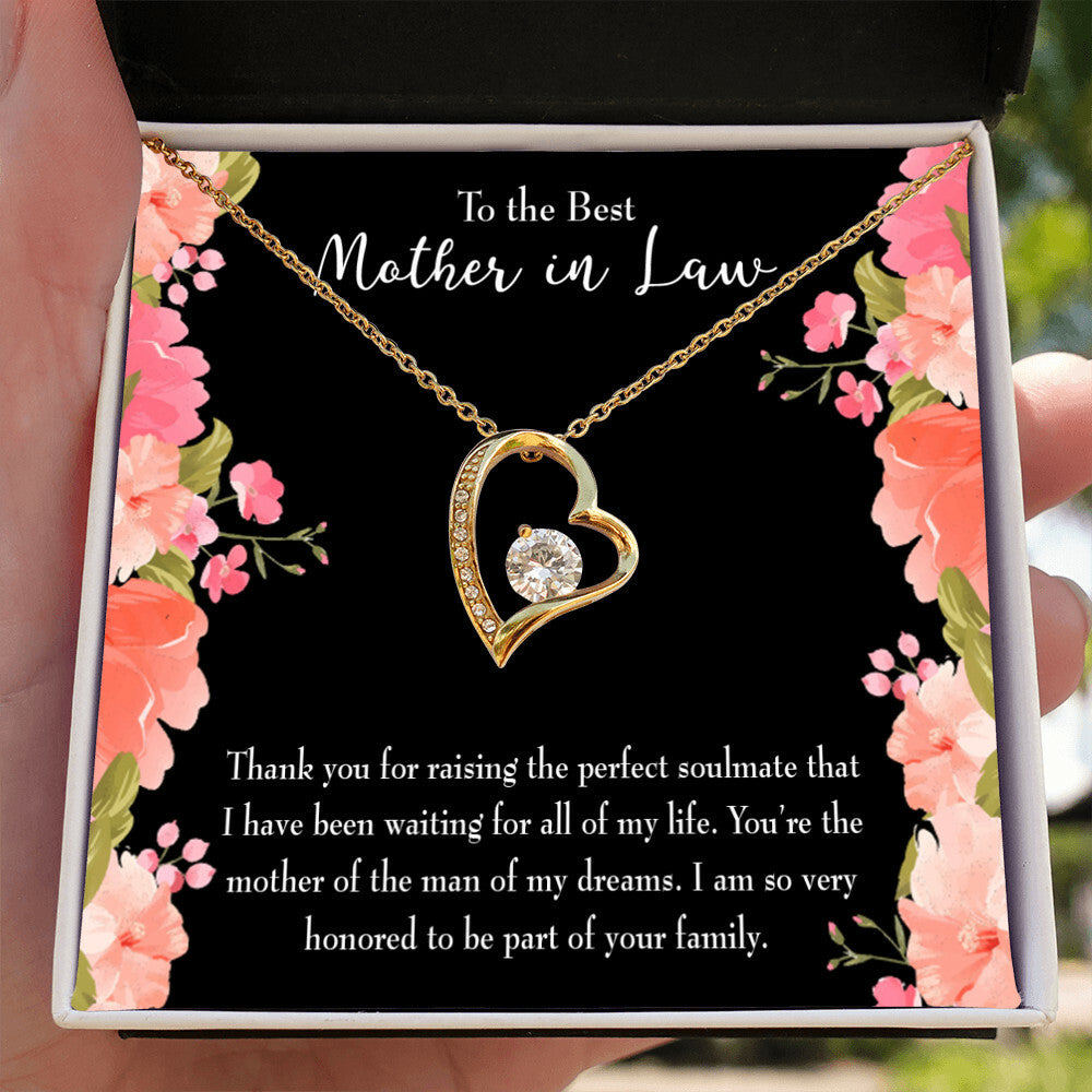 To Mother-in-Law Perfect Soulmate Forever Necklace w Message Card-Express Your Love Gifts