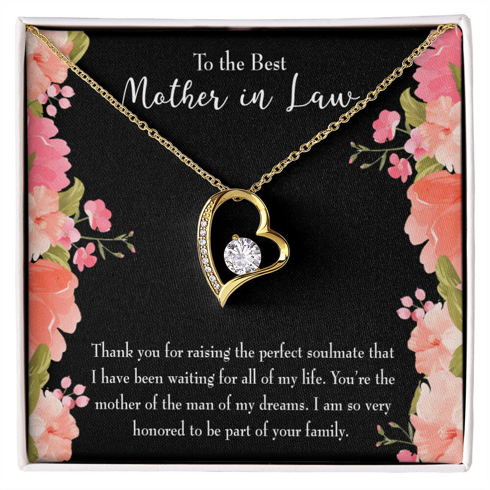 To Mother-in-Law Perfect Soulmate Forever Necklace w Message Card-Express Your Love Gifts