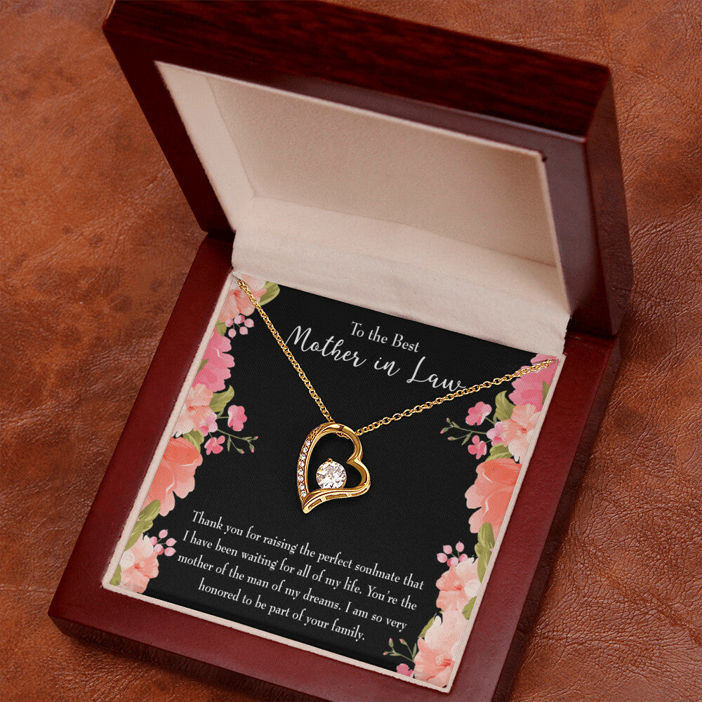 To Mother-in-Law Perfect Soulmate Forever Necklace w Message Card-Express Your Love Gifts