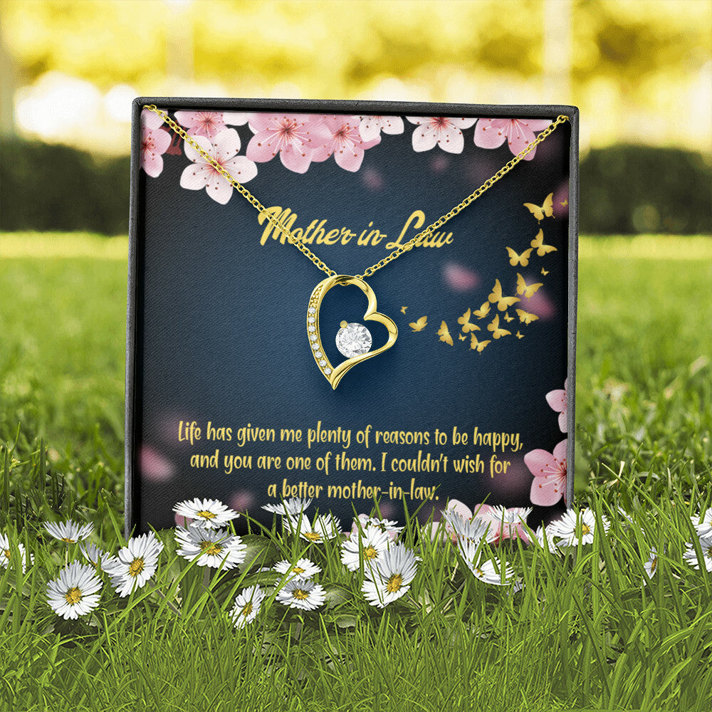 To Mother-in-Law Plenty of Reasons Forever Necklace w Message Card-Express Your Love Gifts
