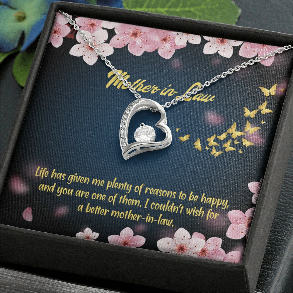 To Mother-in-Law Plenty of Reasons Forever Necklace w Message Card-Express Your Love Gifts