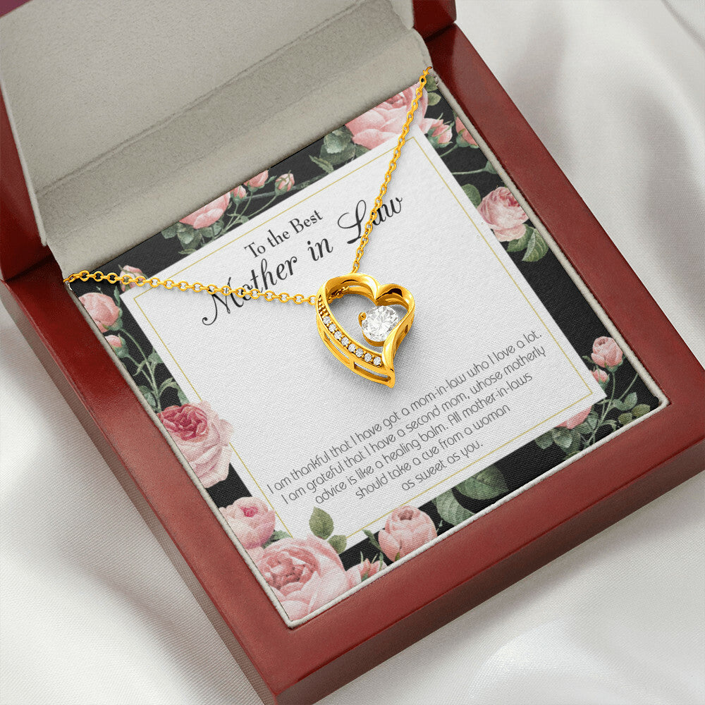 To Mother-in-Law Second Mom Forever Necklace w Message Card-Express Your Love Gifts