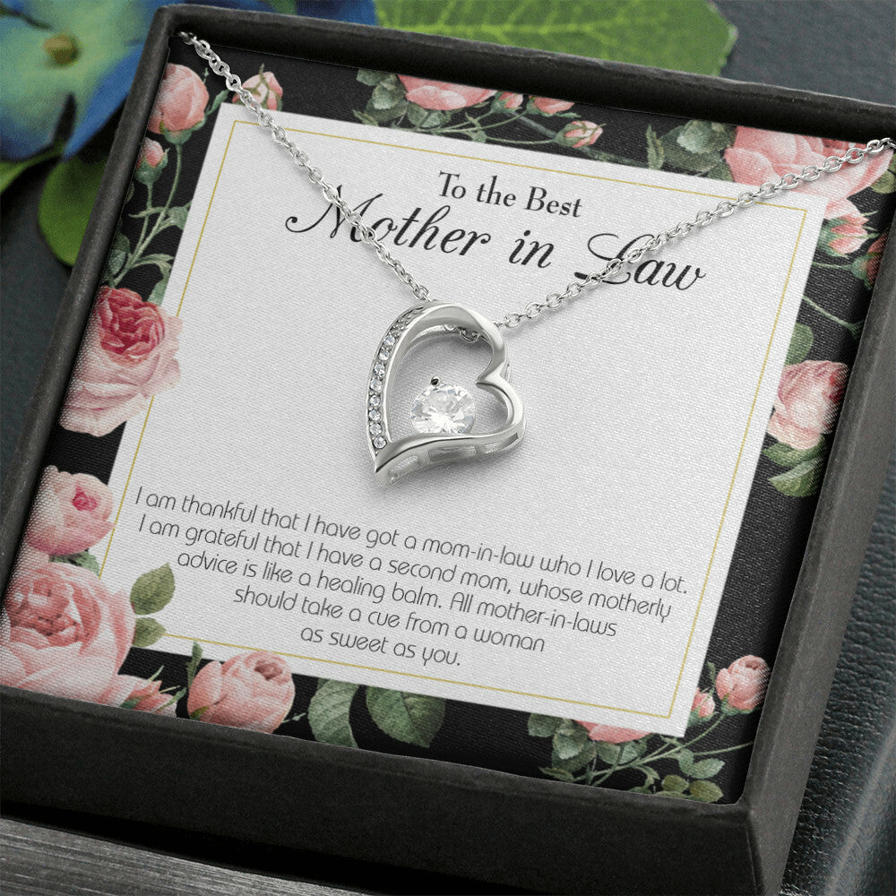 To Mother-in-Law Second Mom Forever Necklace w Message Card-Express Your Love Gifts