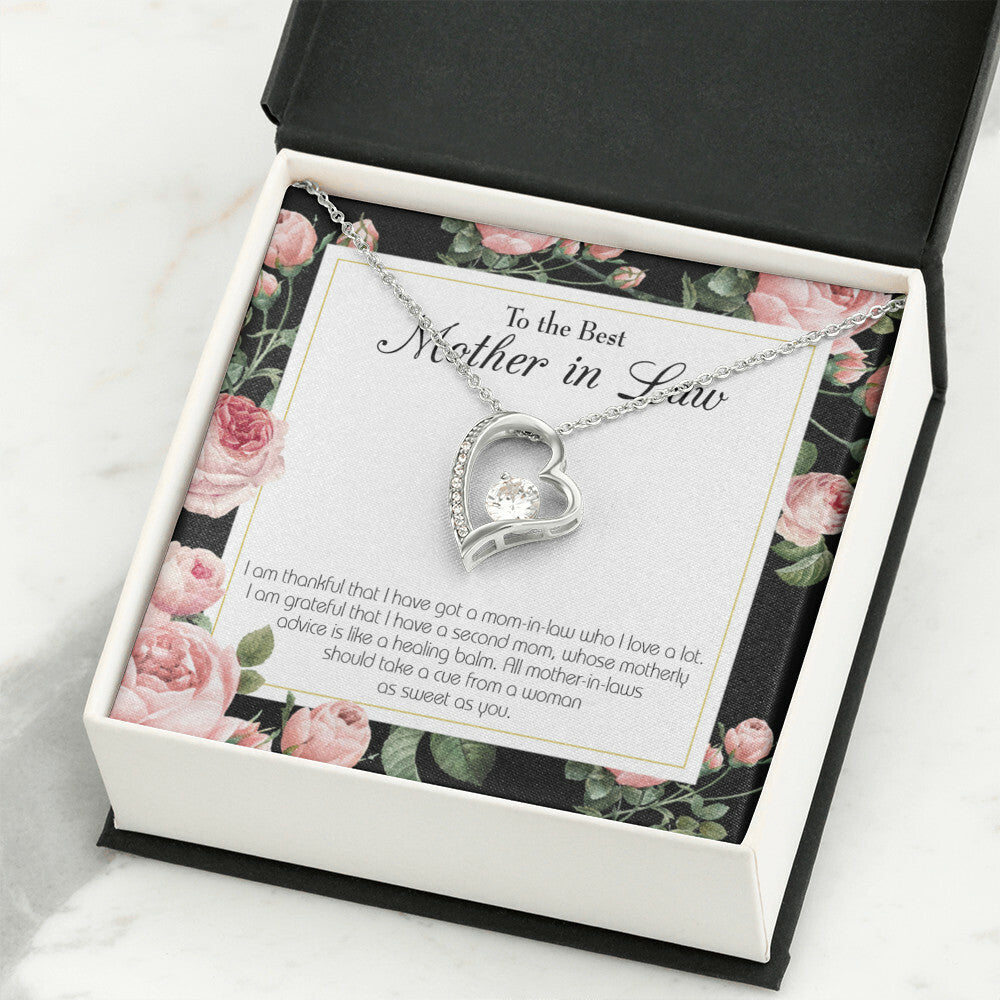 To Mother-in-Law Second Mom Forever Necklace w Message Card-Express Your Love Gifts