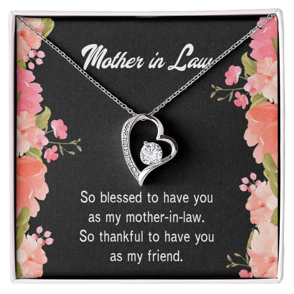 To Mother-in-Law So Blessed Forever Necklace w Message Card-Express Your Love Gifts