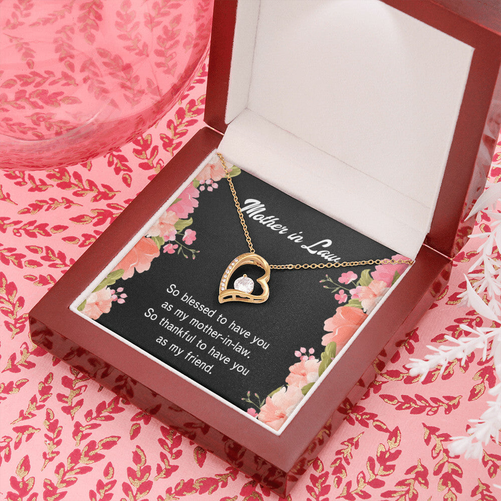 To Mother-in-Law So Blessed Forever Necklace w Message Card-Express Your Love Gifts