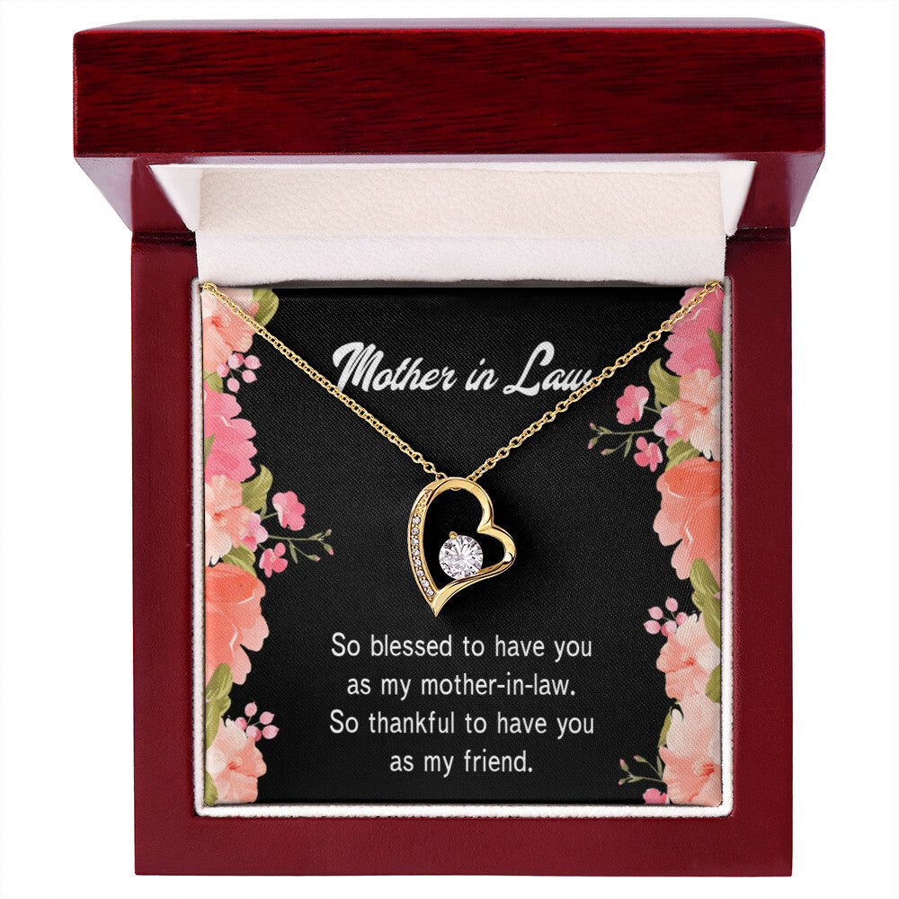 To Mother-in-Law So Blessed Forever Necklace w Message Card-Express Your Love Gifts