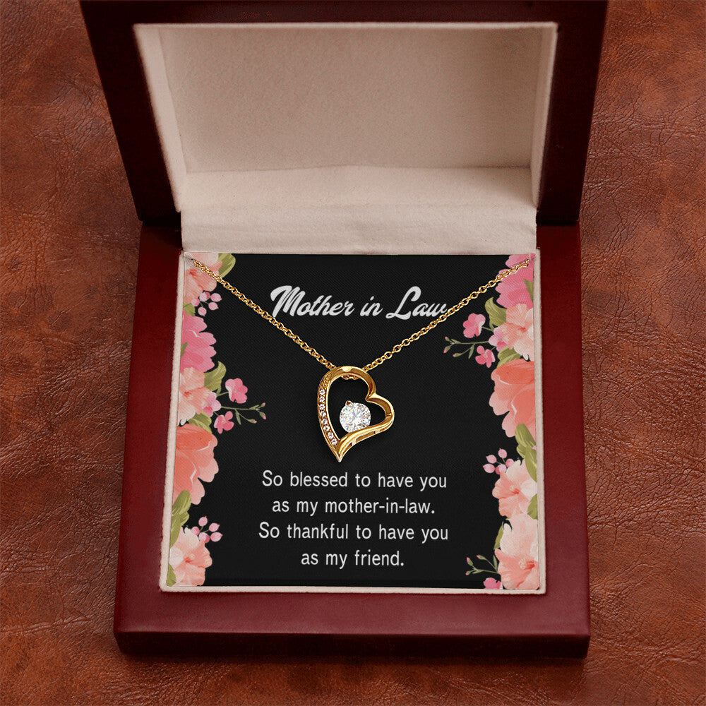 To Mother-in-Law So Blessed Forever Necklace w Message Card-Express Your Love Gifts