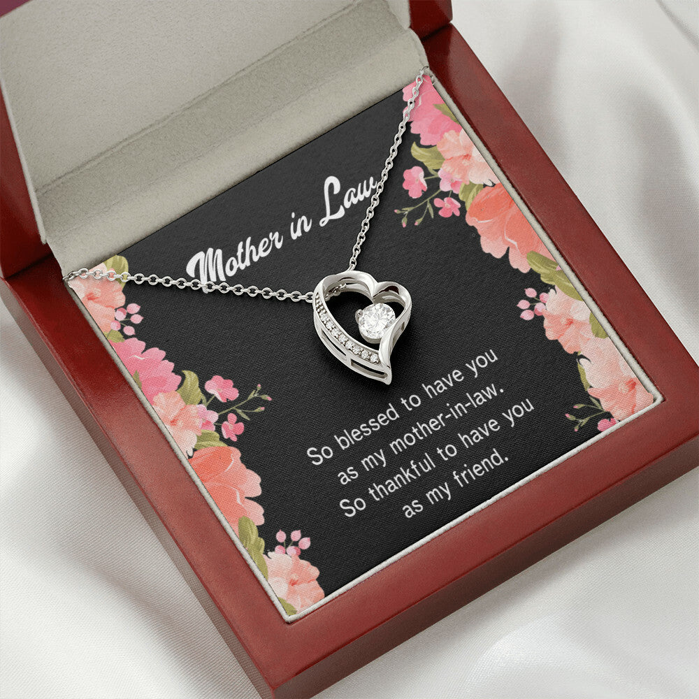 To Mother-in-Law So Blessed Forever Necklace w Message Card-Express Your Love Gifts