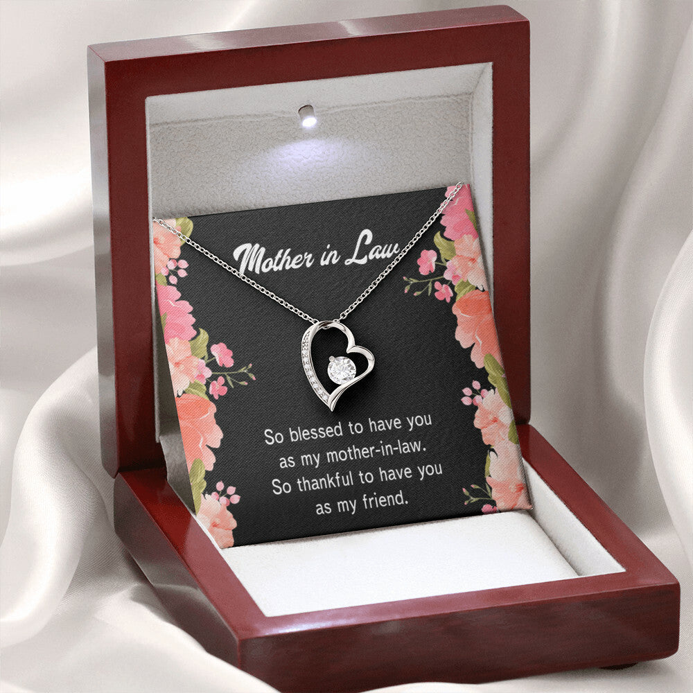 To Mother-in-Law So Blessed Forever Necklace w Message Card-Express Your Love Gifts