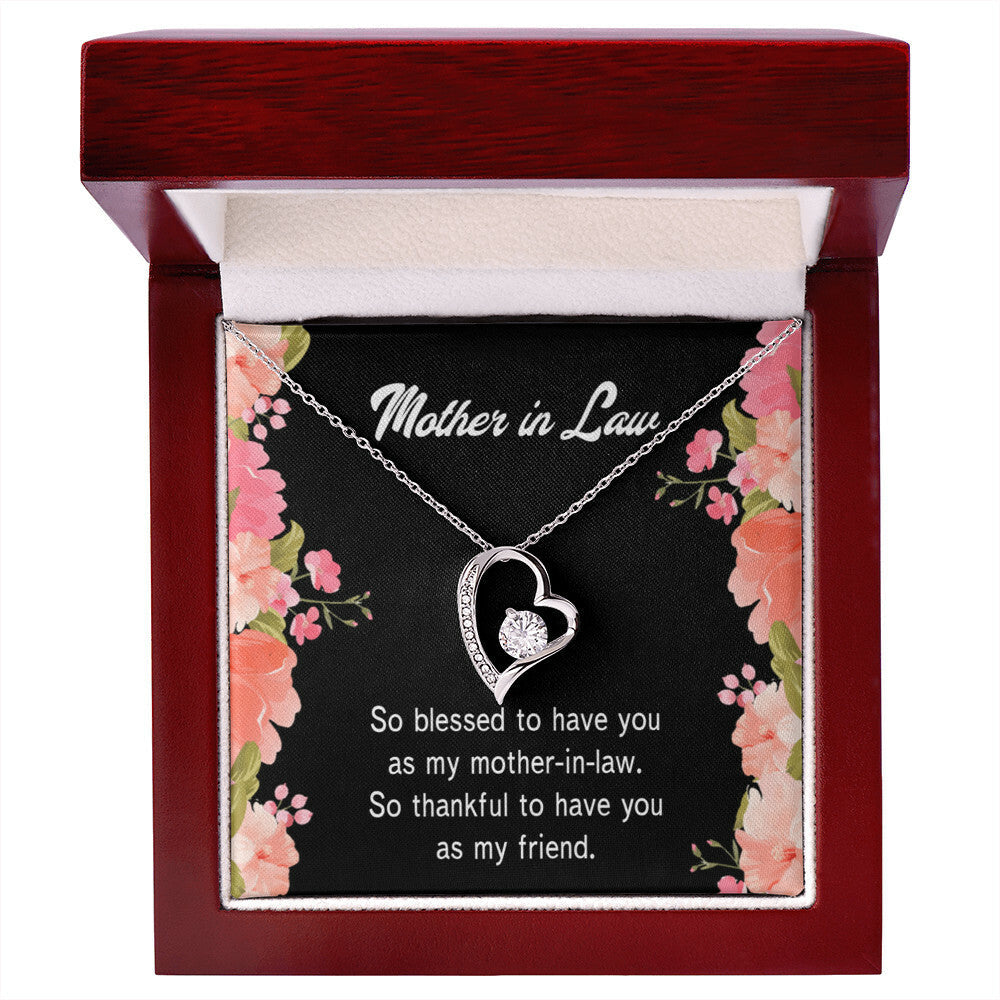 To Mother-in-Law So Blessed Forever Necklace w Message Card-Express Your Love Gifts