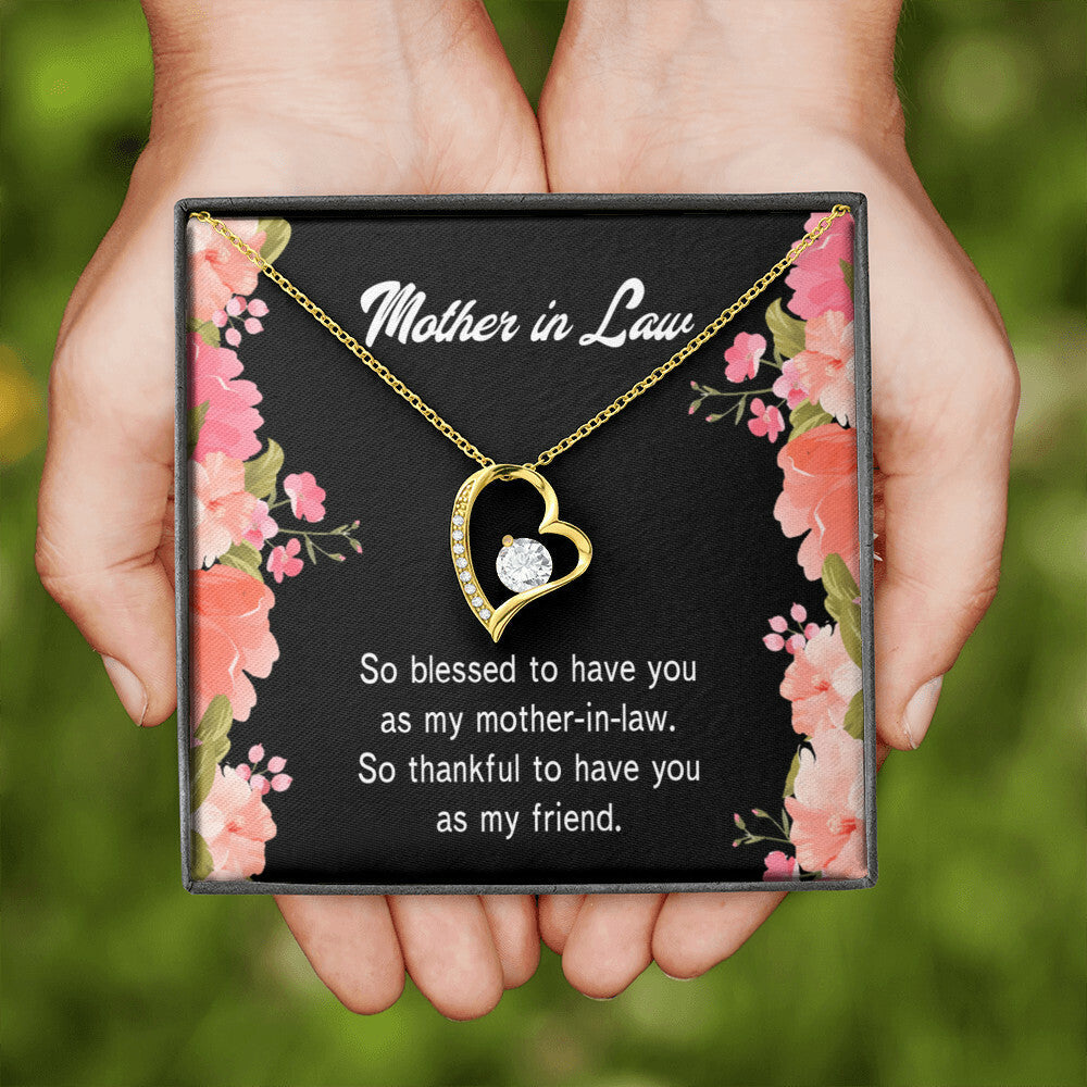 To Mother-in-Law So Blessed Forever Necklace w Message Card-Express Your Love Gifts