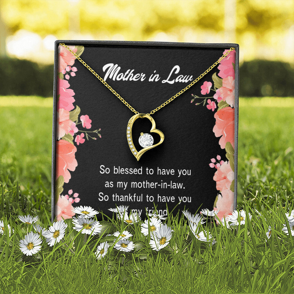 To Mother-in-Law So Blessed Forever Necklace w Message Card-Express Your Love Gifts