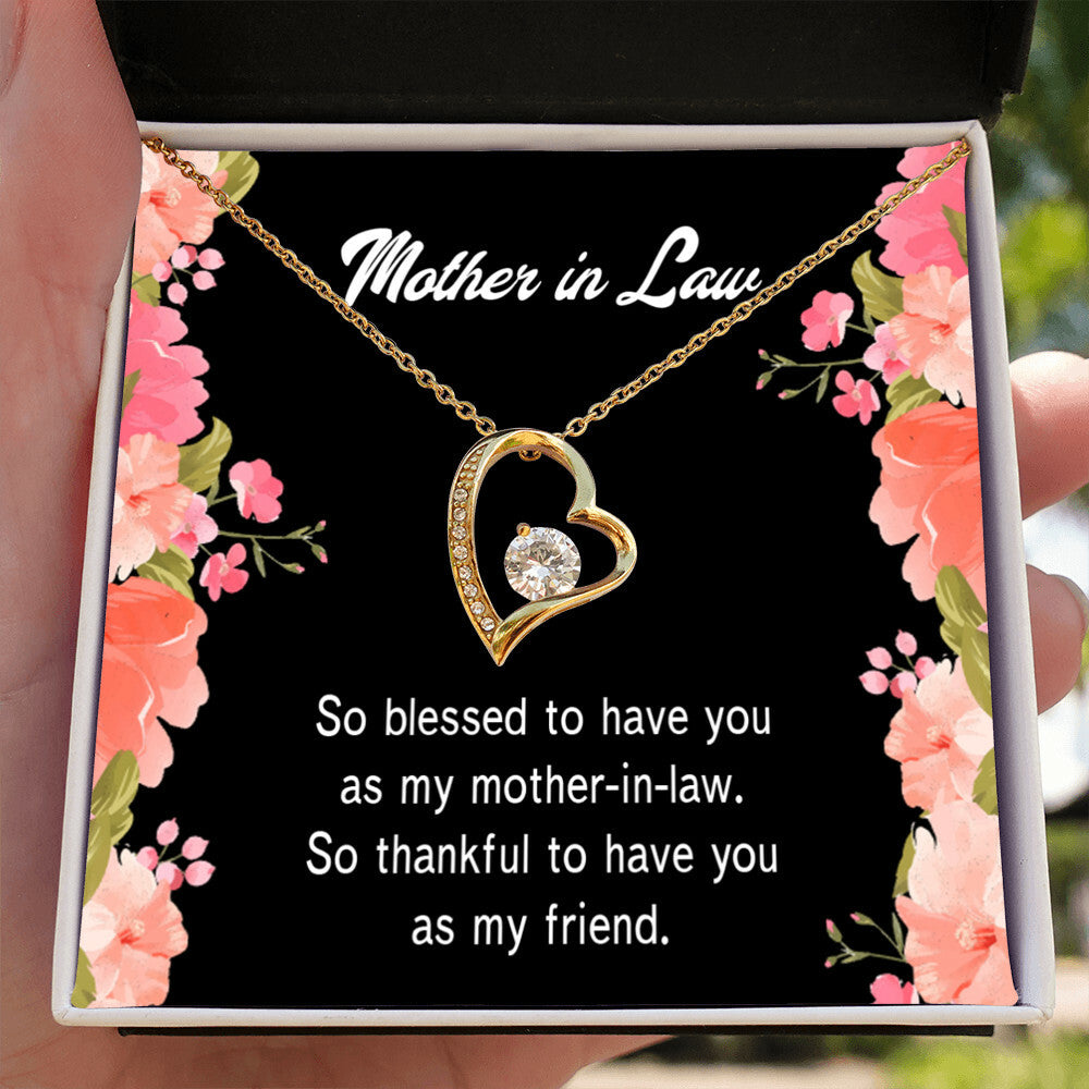 To Mother-in-Law So Blessed Forever Necklace w Message Card-Express Your Love Gifts