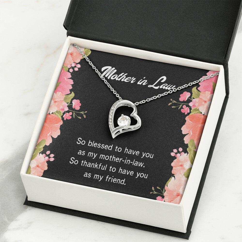 To Mother-in-Law So Blessed Forever Necklace w Message Card-Express Your Love Gifts