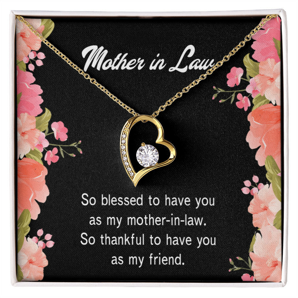 To Mother-in-Law So Blessed Forever Necklace w Message Card-Express Your Love Gifts