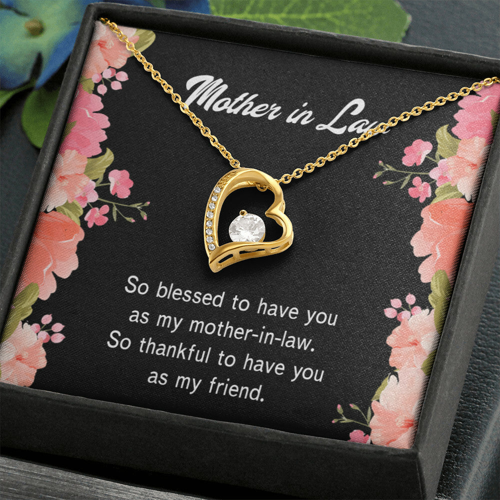 To Mother-in-Law So Blessed Forever Necklace w Message Card-Express Your Love Gifts