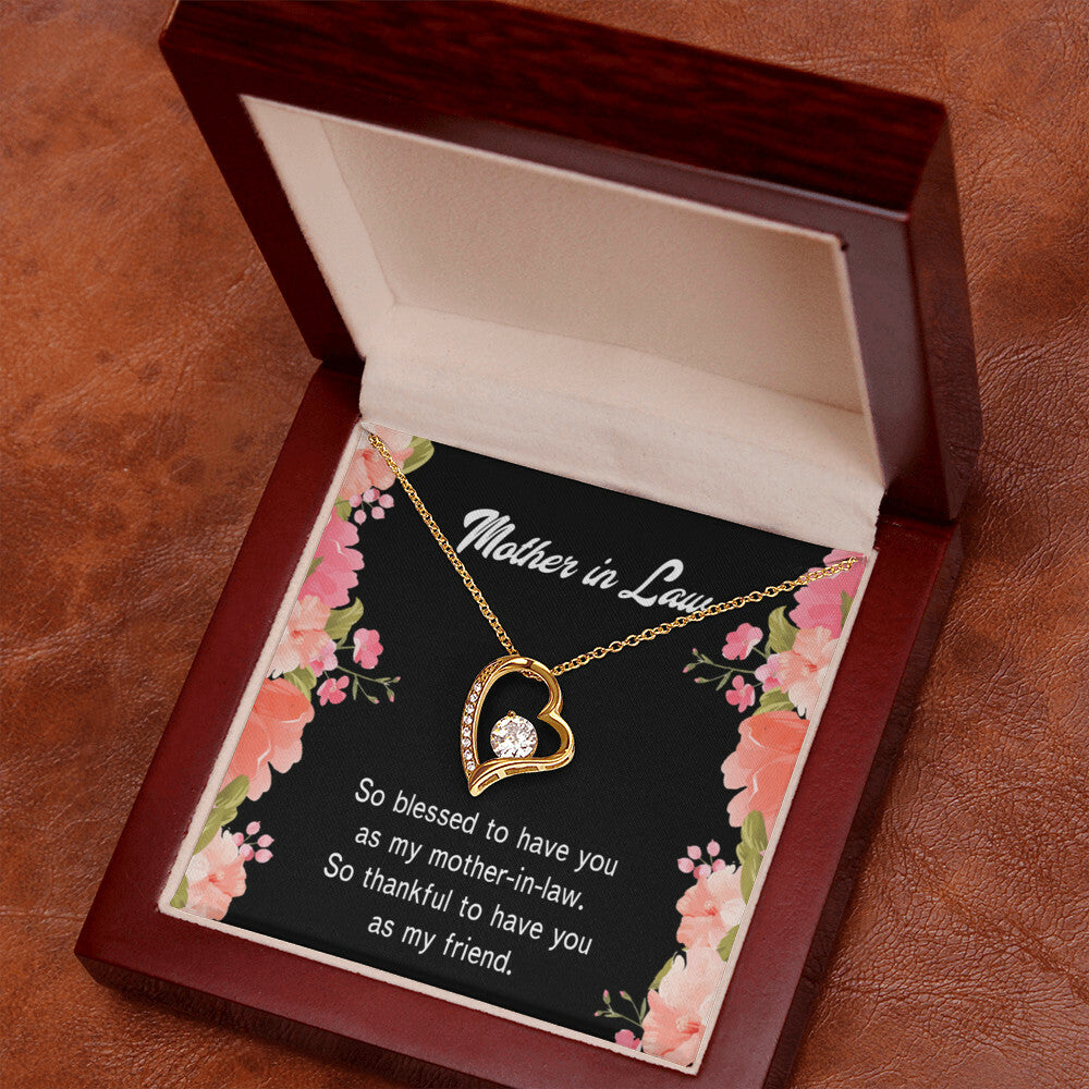 To Mother-in-Law So Blessed Forever Necklace w Message Card-Express Your Love Gifts