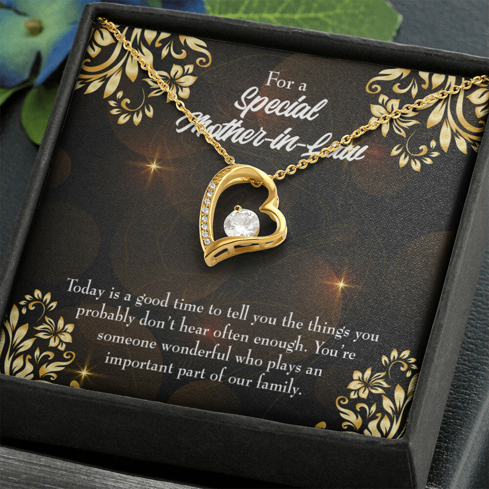 To Mother-in-Law Someone Wonderful Forever Necklace w Message Card-Express Your Love Gifts