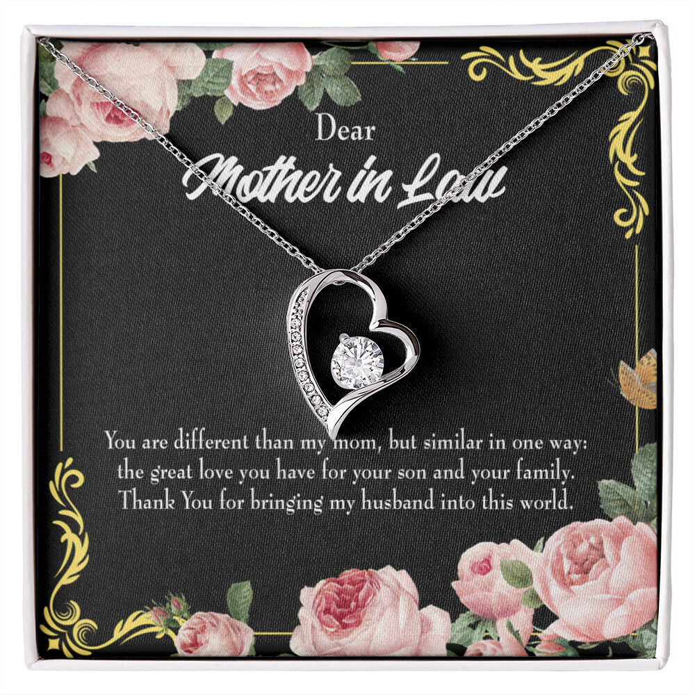 To Mother-in-Law You Are Different Forever Necklace w Message Card-Express Your Love Gifts