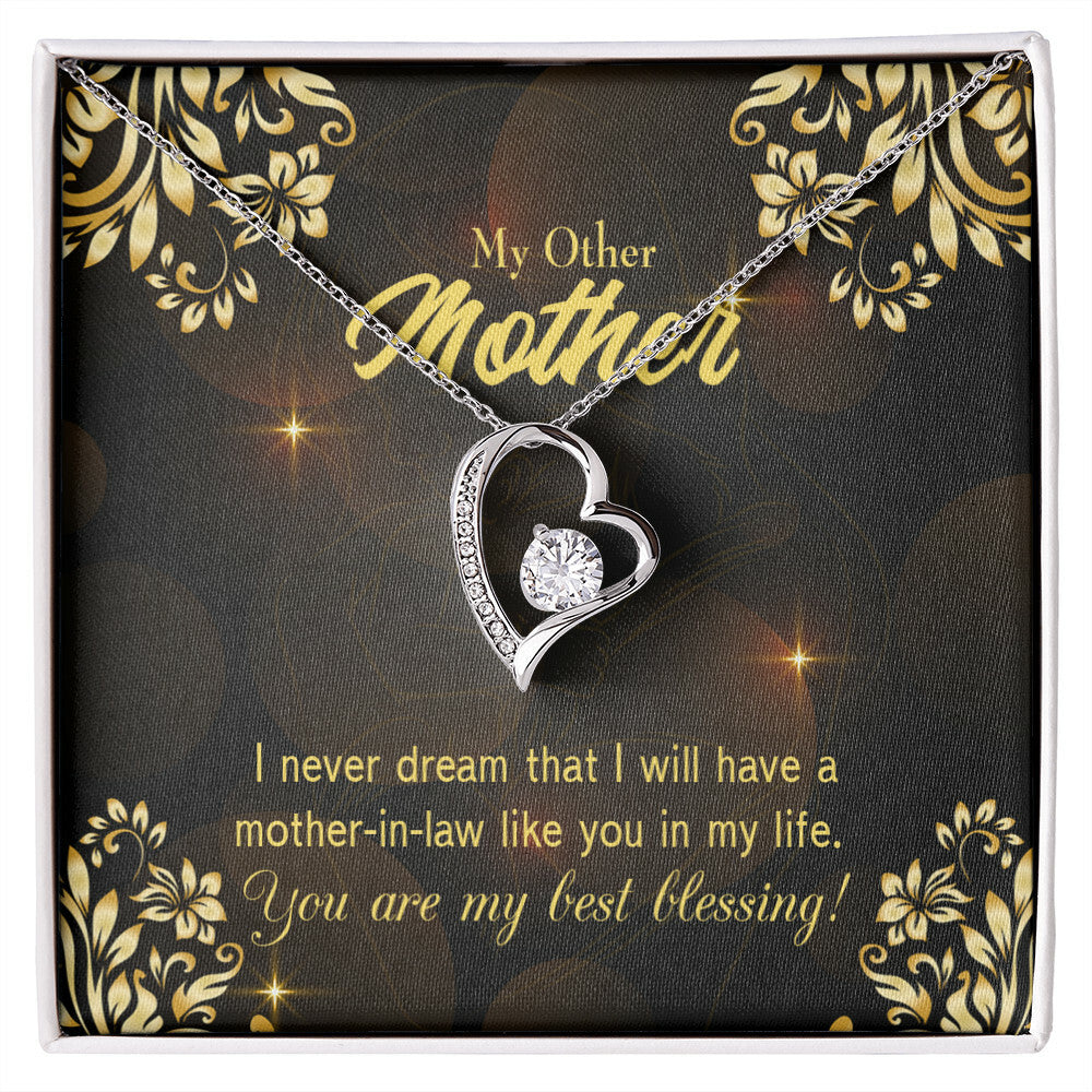 To Mother-in-Law You're My Blessing Forever Necklace w Message Card-Express Your Love Gifts