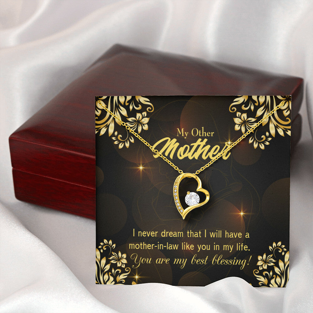 To Mother-in-Law You're My Blessing Forever Necklace w Message Card-Express Your Love Gifts