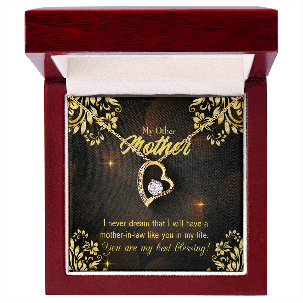 To Mother-in-Law You're My Blessing Forever Necklace w Message Card-Express Your Love Gifts