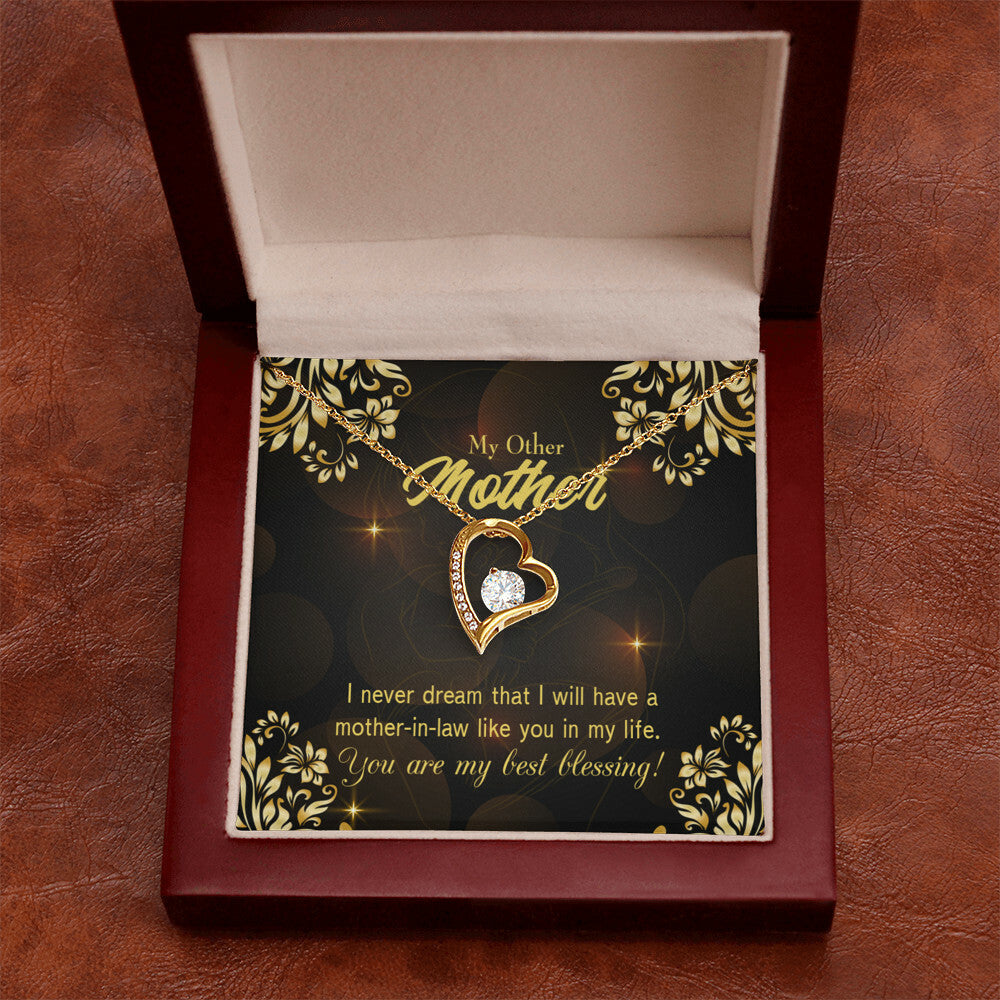 To Mother-in-Law You're My Blessing Forever Necklace w Message Card-Express Your Love Gifts