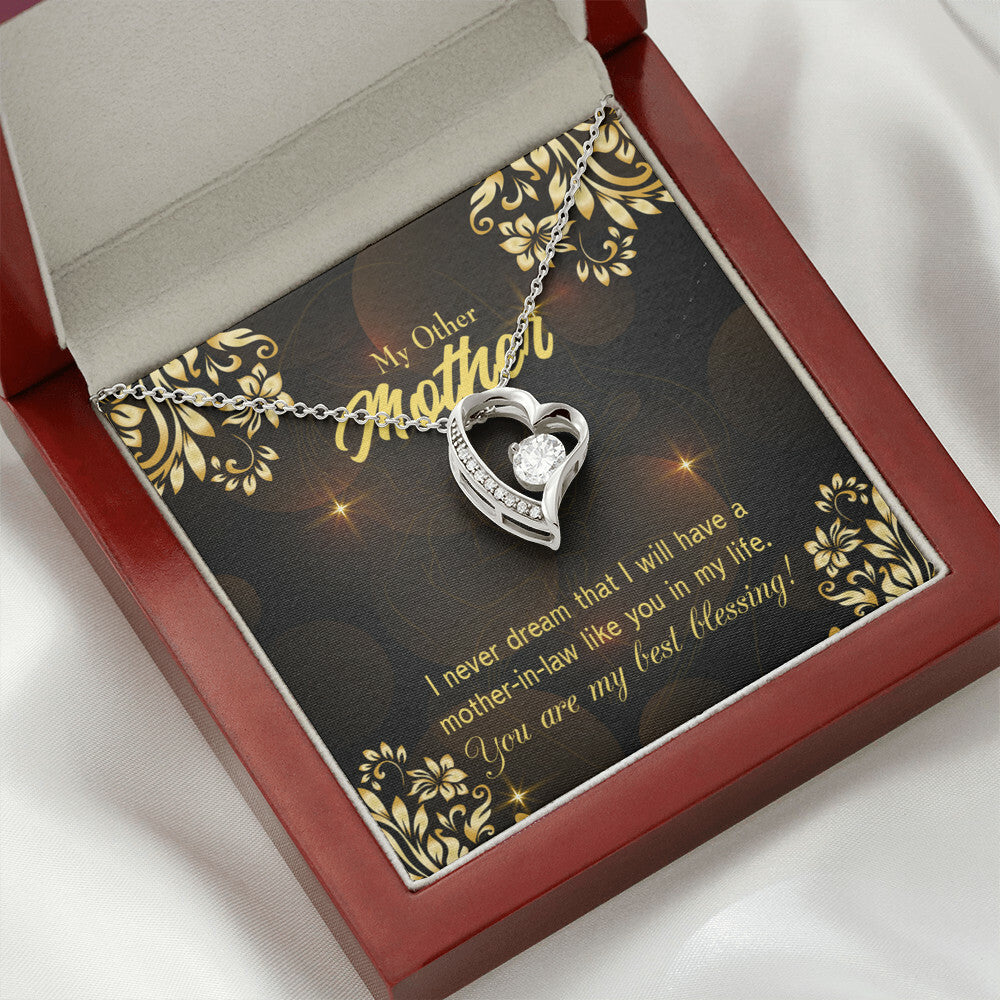 To Mother-in-Law You're My Blessing Forever Necklace w Message Card-Express Your Love Gifts