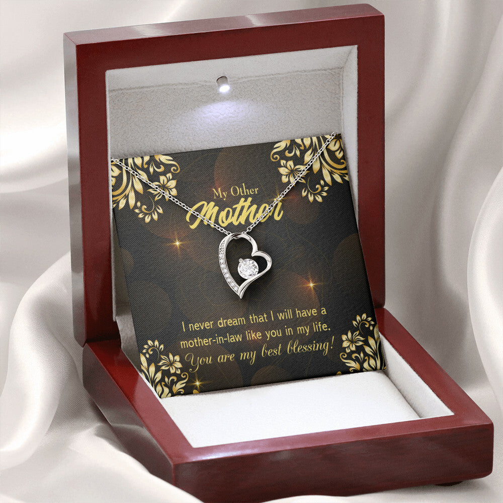 To Mother-in-Law You're My Blessing Forever Necklace w Message Card-Express Your Love Gifts