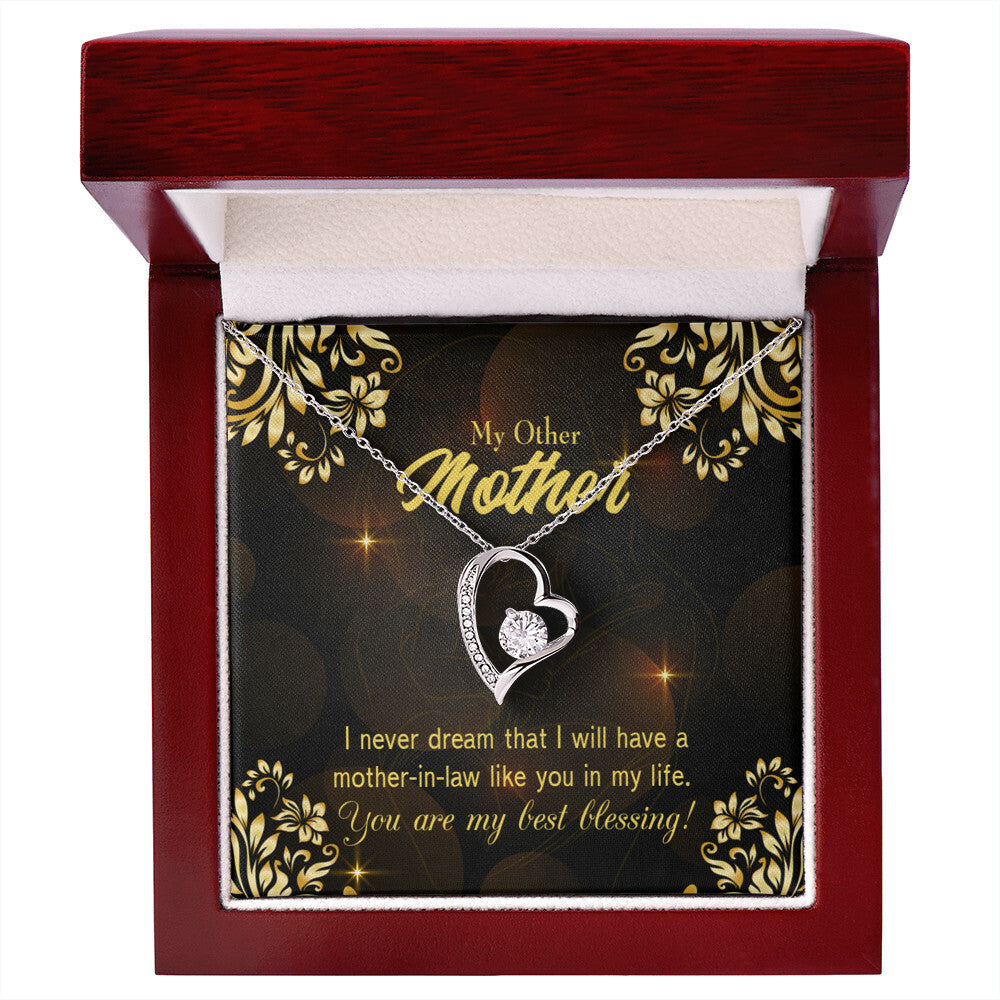 To Mother-in-Law You're My Blessing Forever Necklace w Message Card-Express Your Love Gifts