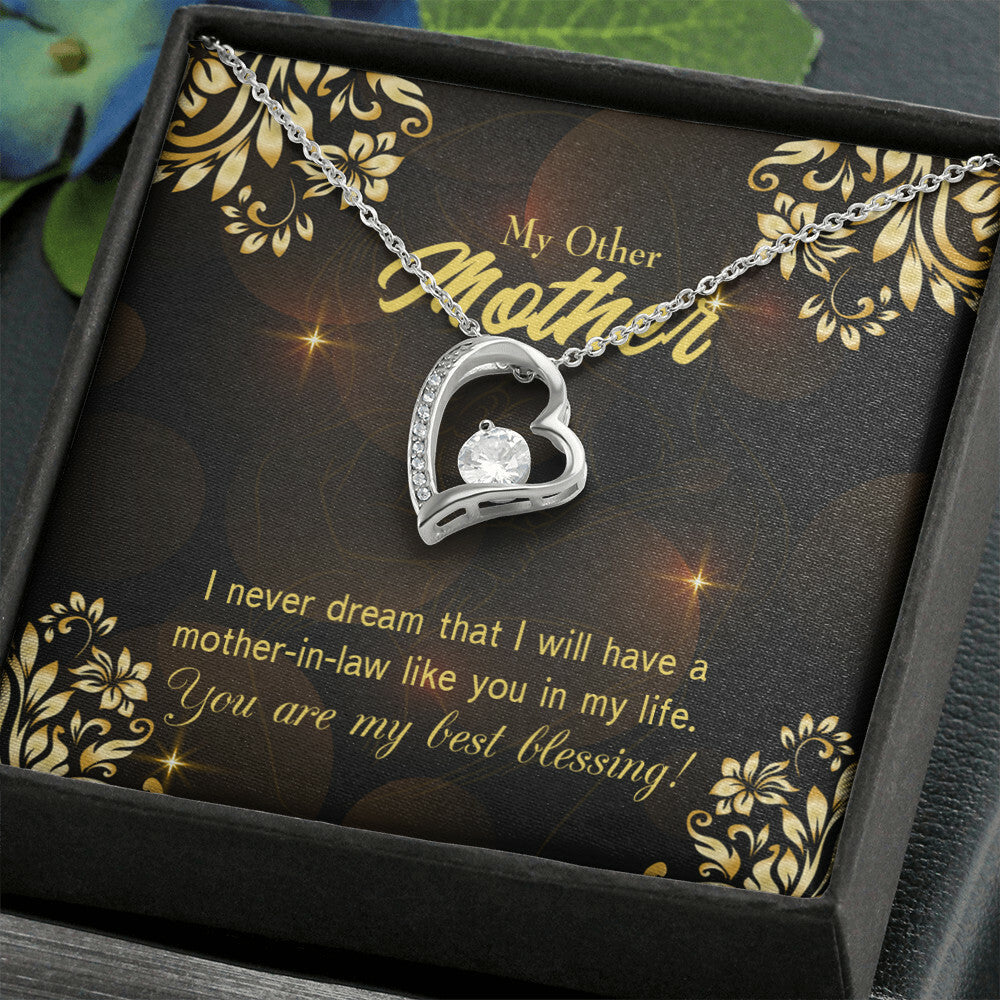 To Mother-in-Law You're My Blessing Forever Necklace w Message Card-Express Your Love Gifts