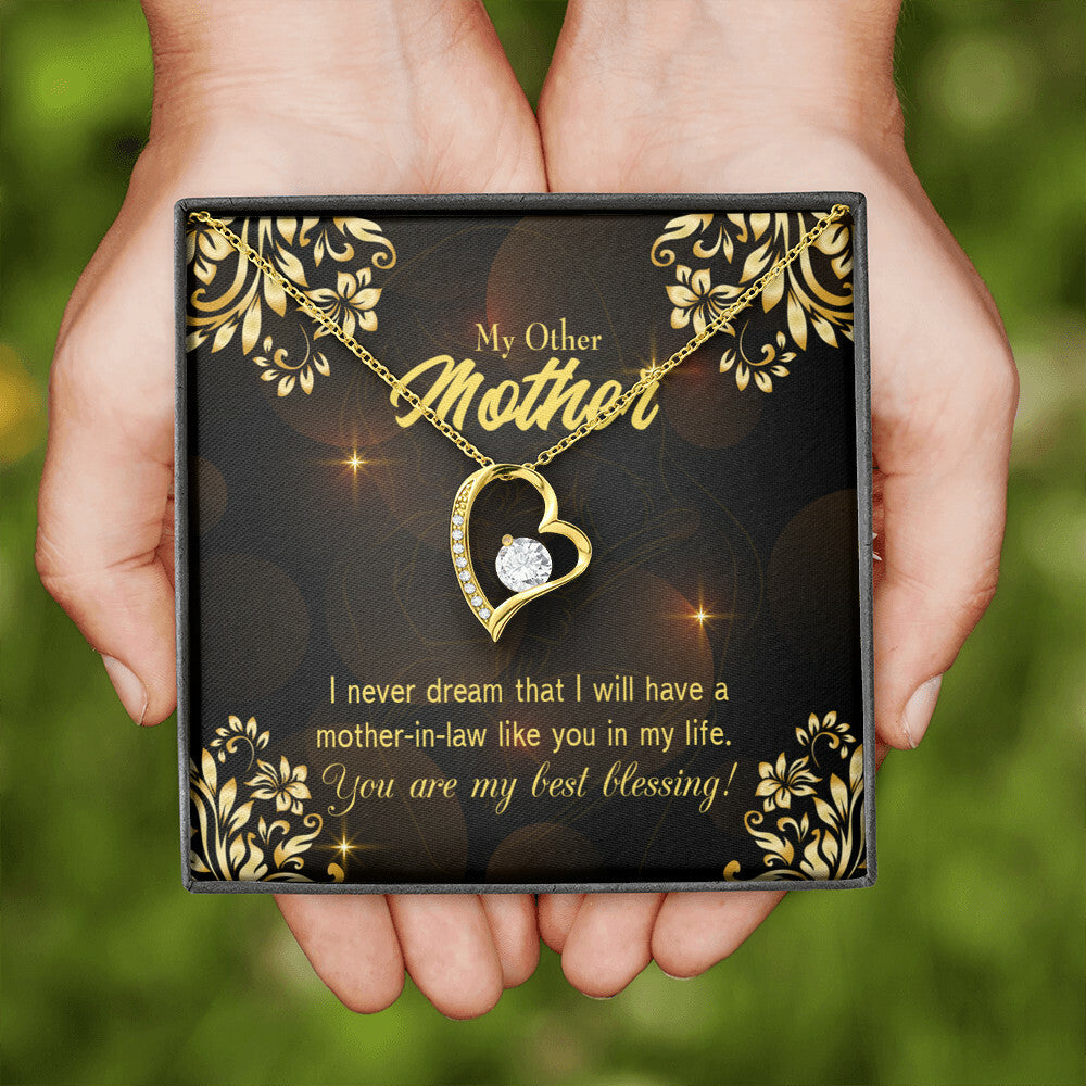 To Mother-in-Law You're My Blessing Forever Necklace w Message Card-Express Your Love Gifts