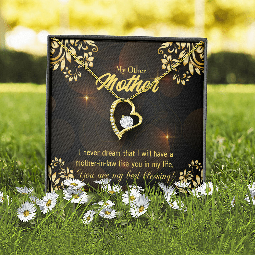 To Mother-in-Law You're My Blessing Forever Necklace w Message Card-Express Your Love Gifts