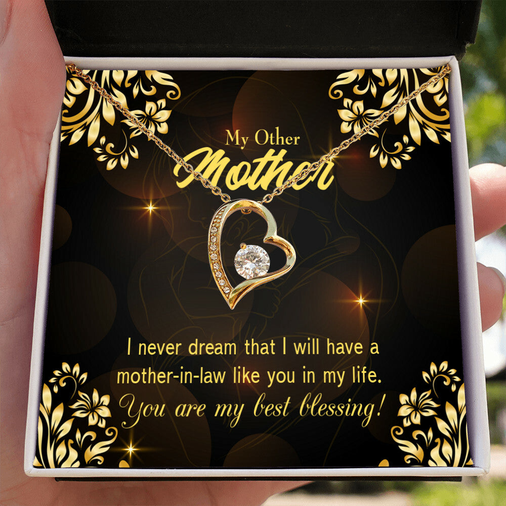 To Mother-in-Law You're My Blessing Forever Necklace w Message Card-Express Your Love Gifts