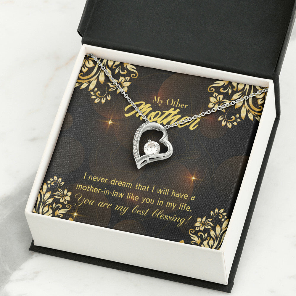 To Mother-in-Law You're My Blessing Forever Necklace w Message Card-Express Your Love Gifts