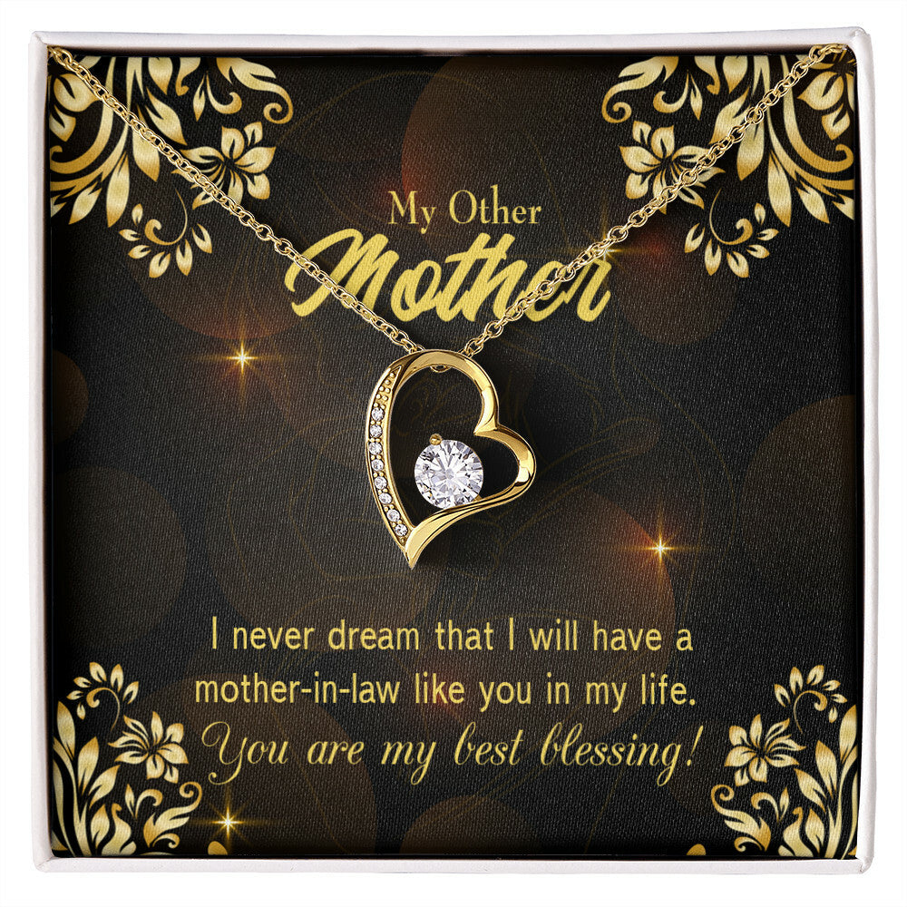 To Mother-in-Law You're My Blessing Forever Necklace w Message Card-Express Your Love Gifts